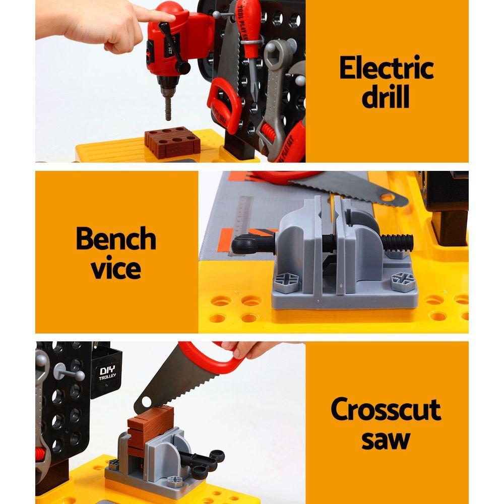 Keezi Kids Pretend Play Set Workbench Tools 54pcs Builder Work
