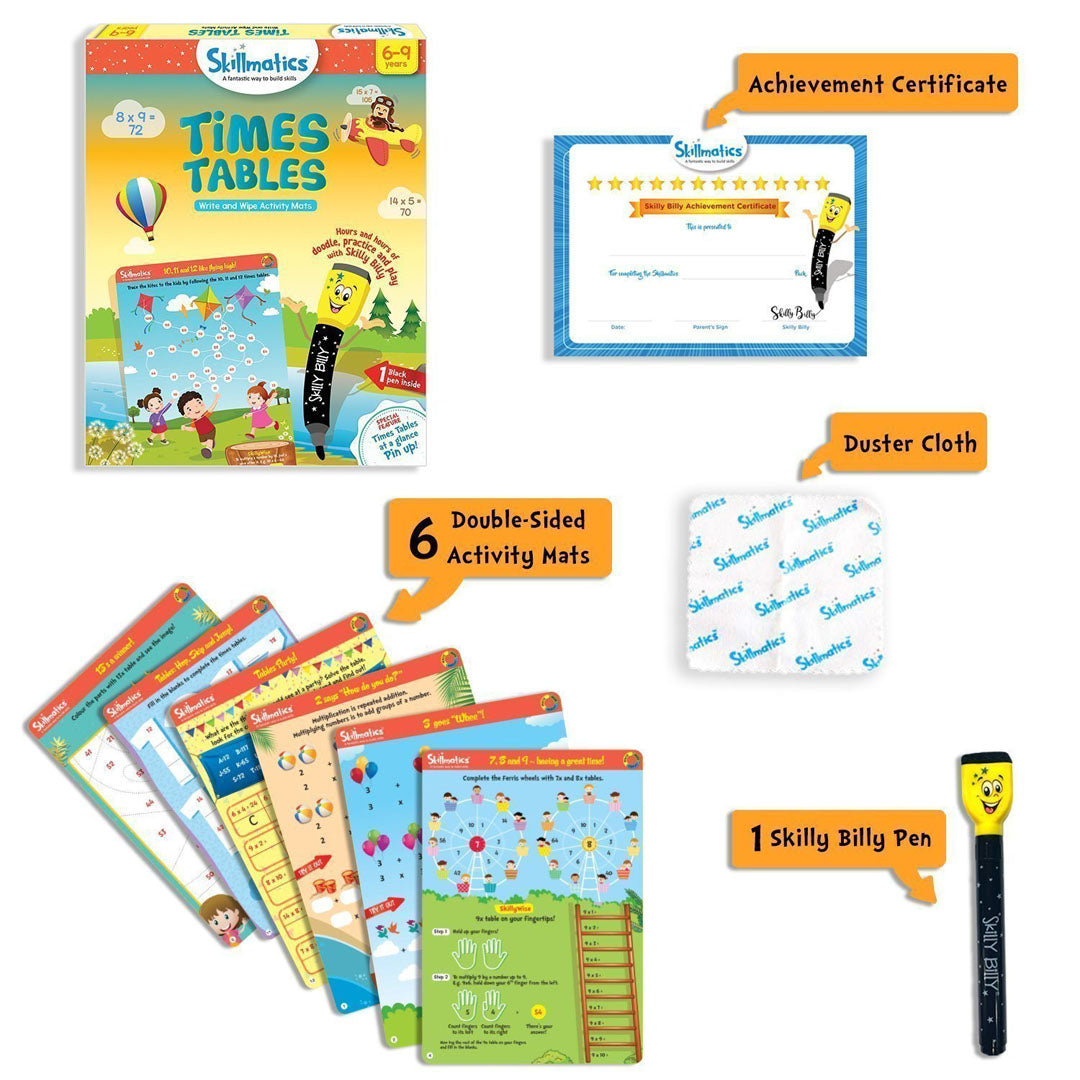 Skillmatics Times Tables - Kids Learn in Logical, Easy-to-Solve and