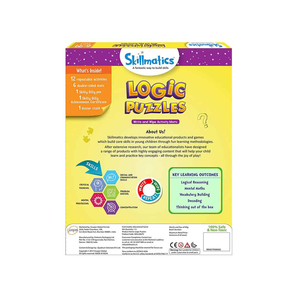 Skillmatics Logic Puzzle - Build Logic & Problem Solving Skills In