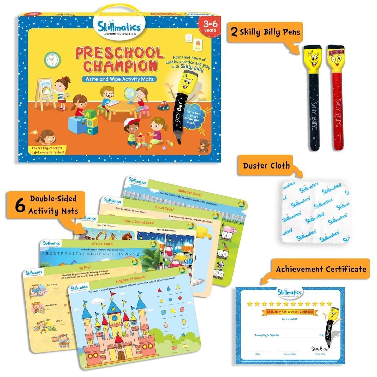 Skillmatics Preschool Champion - Children Early Education - Repeatable
